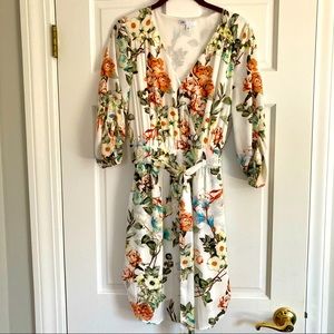 DR 2 White Floral Wrap Dress